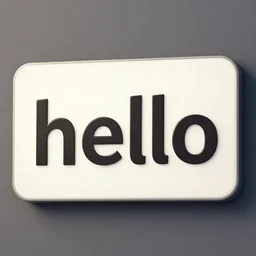 s sign with the text hello on it