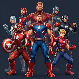 PixelArt of Avengers from Marvel, hyperdetalied, digital art, artwork, artstation,