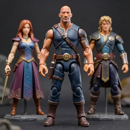 dwayne johnson action figure. dnd, high fantasy. royo, artgem, wlop