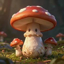 :  kawaai mushroom Character ,hyper detailed art station  parabolic lighting contest winners unrealengine trending on artstation,cinematic, hyper realism, high detail, octane render, 8k