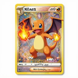 high intricate ornate pokemon card!!!!! of one charmander!!!!!!! breathing fire!!!, neil gaiman!!, ( ( alejandro mirabal ) ), ( ( cory loftis ) ), patryk stefaniak, rebecca hu!!!!, ben mauro, logan preshaw!!!, trending on artstation