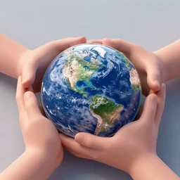 Earth in a dome, with a woman's hands around them, rendered in unreal engine, rendered in octane render, rendered in blender, unreal engine, octane, blender, dark studio lighting, bright, glowing aura, vividly beautiful colors, bioluminescence, bioluminescent lighting, volumetric lighting