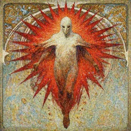 symmetry! portrait of sandman, red spike aura in motion, floating pieces, painted art by tsuyoshi nagano, greg rutkowski, artgerm, alphonse mucha, spike painting