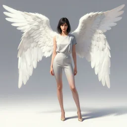 distant full body shot, avan jogia as an angel in modern clothes, style digital painting, concept art, smooth, sharp focus, illustration by artgerm, yoshitaka amano, krenz cushart, shinji aramaki
