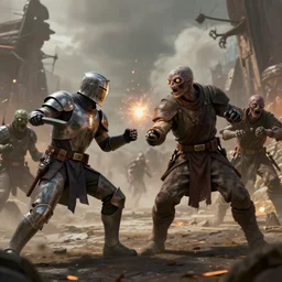 jedi knights fighting zombies artstation digital art hd high detail 4 k action scene