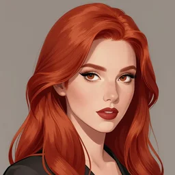 a beautiful comic shot artwork portrait of a red-headed woman by Jerome Opeña, featured on artstation