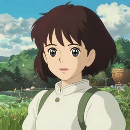 anime art full body portrait character nausicaa by hayao miyazaki concept art, anime key visual of elegant young female, short brown hair and large eyes, finely detailed perfect face delicate features directed gaze, valley of the wind and mountains background landscape scenery, trending on pixiv fanbox, studio ghibli, extremely high quality artwork by kushart krenz cute sparkling eyes