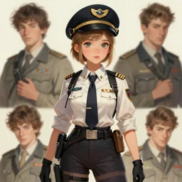 a cute and beautiful caucasian girl dressed up as pilot, character art by artgerm lau, kyoung hwan kim, ilya kuvshinov, john william waterhouse, trending on artstation, pixiv, 8 k, hyper detailed,