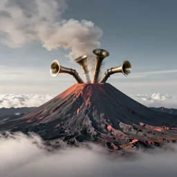 the horns and cannons were volcanos all along
