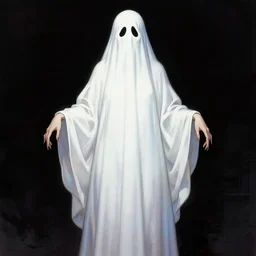 style of Norman Rockwell and Rafael Albuquerque comic book art:: female ghost with white dress:: ghastly full face woman, scary horrible witch look on face, screaming angry:: extremely long nails, red:: floating over a lake:: night time, dark, full moon::2 scary terrifying horror::