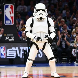 ESPN still of Storm trooper playing in the nba playoffs live on espn, 4k