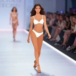 victoria secret runway show, clean cel shaded vector art. shutterstock. behance hd by lois van baarle, artgerm, helen huang, by makoto shinkai and ilya kuvshinov, rossdraws, illustration, art by ilya kuvshinov