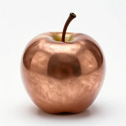copper caramel apple, photorealistic, isolated on a pure white background, centered, entire object in frame, sharp focus, soft studio lighting
