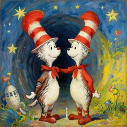 tunnel of love ukraine in the style of dr. seuss, starships, painting by thomas cole