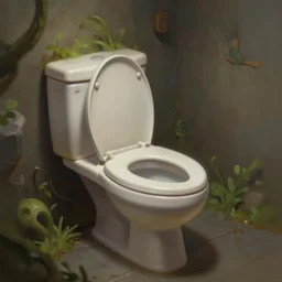 peter elson painting of an organic alien toilet highly detailed, digital painting, artstation, concept art, matte, sharp focus, illustration, hearthstone