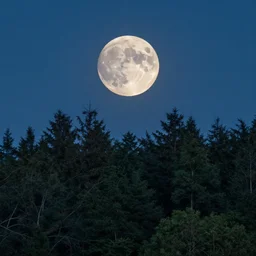 zen moon above forest