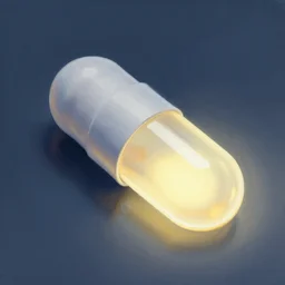 close - up of a glowing medical pill, painting, highly detailed, illustration digital drawing, smooth, sharp focus, trending on artstation.