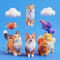 all of our pets go to heaven, colorful, contrast, 3 d scene, greg rutkowski, zabrocki, karlkka, jayison devadas, trending on artstation, 8 k, ultra wide angle, zenith view, pincushion lens effect