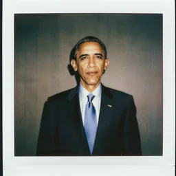 a polaroid photo of obama in blockbuster ( 1 9 9 6 )