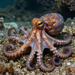 angelic octopus, realistic, intricate