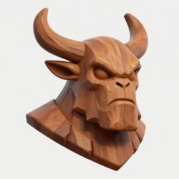 festeroot wooden ent leshy treant head, stylized stl, 3 d render, activision blizzard style, hearthstone style, darksiders art style