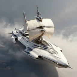 a futuristic trimaran, concept warship, photo real, sci-fi, fantasy, intricate, elegant, highly detailed, digital painting, artstation, CGSociety, epic lighting, concept art, smooth, sharp focus, illustration, art by greg rutkowski and syd mead