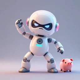 product photo of a futuristic grumpy tantrum robot pet, asymmetric flowing dancing pose minimalistic cute, by artgerm and greg rutkowski and marc newson and zaha hadid, alphonse mucha, samsung apple webcam, matte glossy materials, neon, otter puppy pig. three quarter view, volumetric light, detailed, octane render, midsommar
