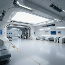 highly detailed futuristic docking bay