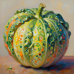a beautiful painting of a anamorphic vegetable, gigantic, octane render, brilliantly coloured, intricate, ultra wide angle, trending on artstation, 8k
