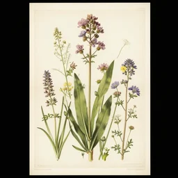 vintage botanical poster of wild flowers