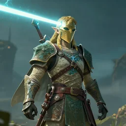 guardian in breath of the wild with a beam shooting out of its head, nice asthetically pleasing image