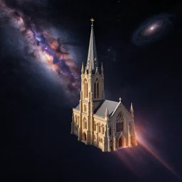 A church flies through the universe, Artstation