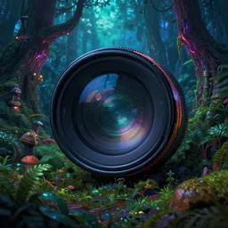 dark forest, illustrated by greg rutkowski and gaston bussiere, 3 5 mm lens, beautiful macro close - up imagery, vibrantly lush neon lighting, beautiful volumetric - lighting - style atmosphere, a futuristic atmosphere, intricate, detailed, photorealistic imagery, trending on artstation, 4 k, 8 k