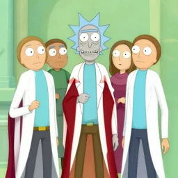 rick and morty as religious jews, digital illustration, in the style of heraldo ortega
