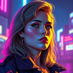 closeup portrait of pinup synthwave 8 0 s gorgeous confident young sean young, babs tarr, aly fell, varga, loish, rhads, beeple, gta v, makoto shinkai, lois van baarle, blade runner!, ilya kuvshinov, rossdraws, tom bagshaw, digital art, greg rutkowski,
