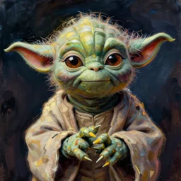 portrait of yoda by egon schiele