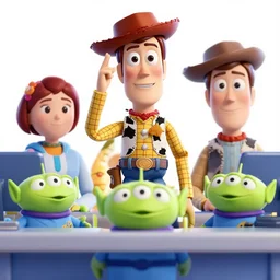 clerks with the toy story characters