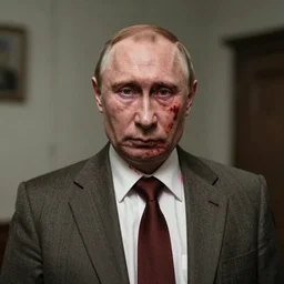 Old picture of bloody butcher Vladimir Putin in Insane Asylum Of The 19th Century SCARY LOOKING at camera