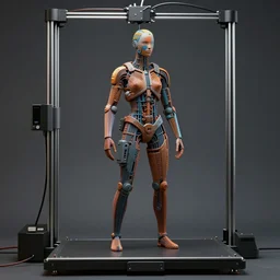 a painting of a human figure created from a 3 d printer. featured on artstation. detailed scfi - fi. cinematic