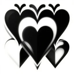 sentient Black and white hearts in abstract form, vivid, vibrant, geometric, art nouveau, art deco, vraytracing, artstation.
