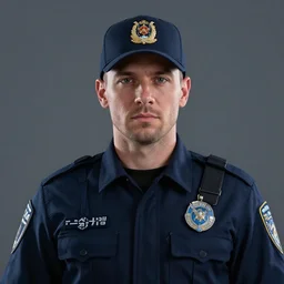 portrait of cop, 8 k uhd, unreal engine, octane render in the artstyle of finnian macmanus, john park and greg rutkowski