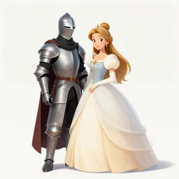 knight and princess in the style of wlop,