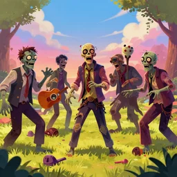 zombie party in a summer heatwave, trending on artstation