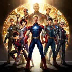 all the avengers combined into one being, stephen bliss, greg rutkowski, loish, rhads, beeple, makoto shinkai, tom bagshaw, alphonse mucha, sharp focus, art by artgerm and greg rutkowski, stanley kubrick, backlit, harsh overhead sunlight,
