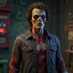 gary busey as a mannequin, colorful horror video game, silent hill horror game, body horror, unreal engine, octane render, depth of field, cycles render, hd