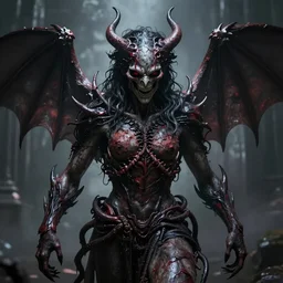 the humanity being stripped away and your soul being replaced with the essence of a demon dark art hyperrealism