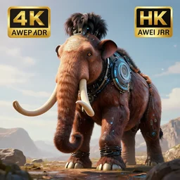 photo of a cybernetic mammoth in the style of horizon zero dawn, highly detailed, 4 k, hdr, smooth, sharp focus, high resolution, award - winning photo