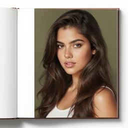 beautiful brunette mexican girl pro photobook realism painting