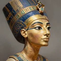 queen nefertiti portrait close-up, highly detailed, digital painting, artstation, concept art, sharp focus, illustration, orientalism, edwin long, bouguereau