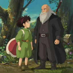still image from the new studio ghibli film'dwayne johnson vs gandalf'( 2 0 0 1 )
